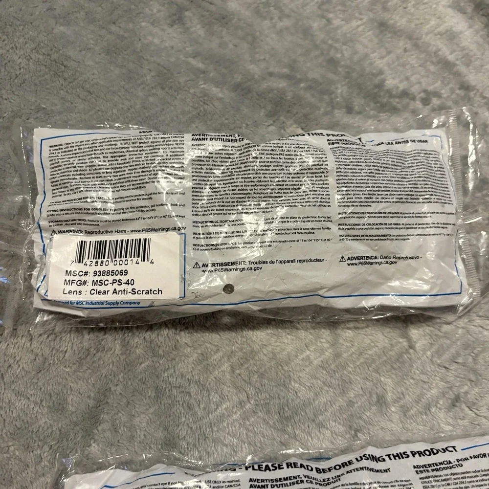 Pro-Safe 93885069, MSC-PS-40 Clear Anti-Scratch Safety Glasses (LOT OF 2)